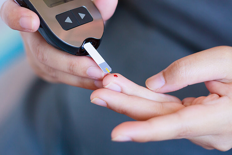 Diabetics must regularly check their blood glucose levels.