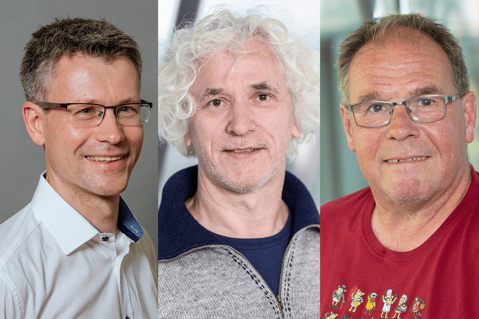 Highly cited researchers from the HZI: Andreas Keller (©HIPS/Oliver Dietze), Josef Penninger (©HZI/Verena Meier) and Marc Stadler (©HZI/Verena Meier).